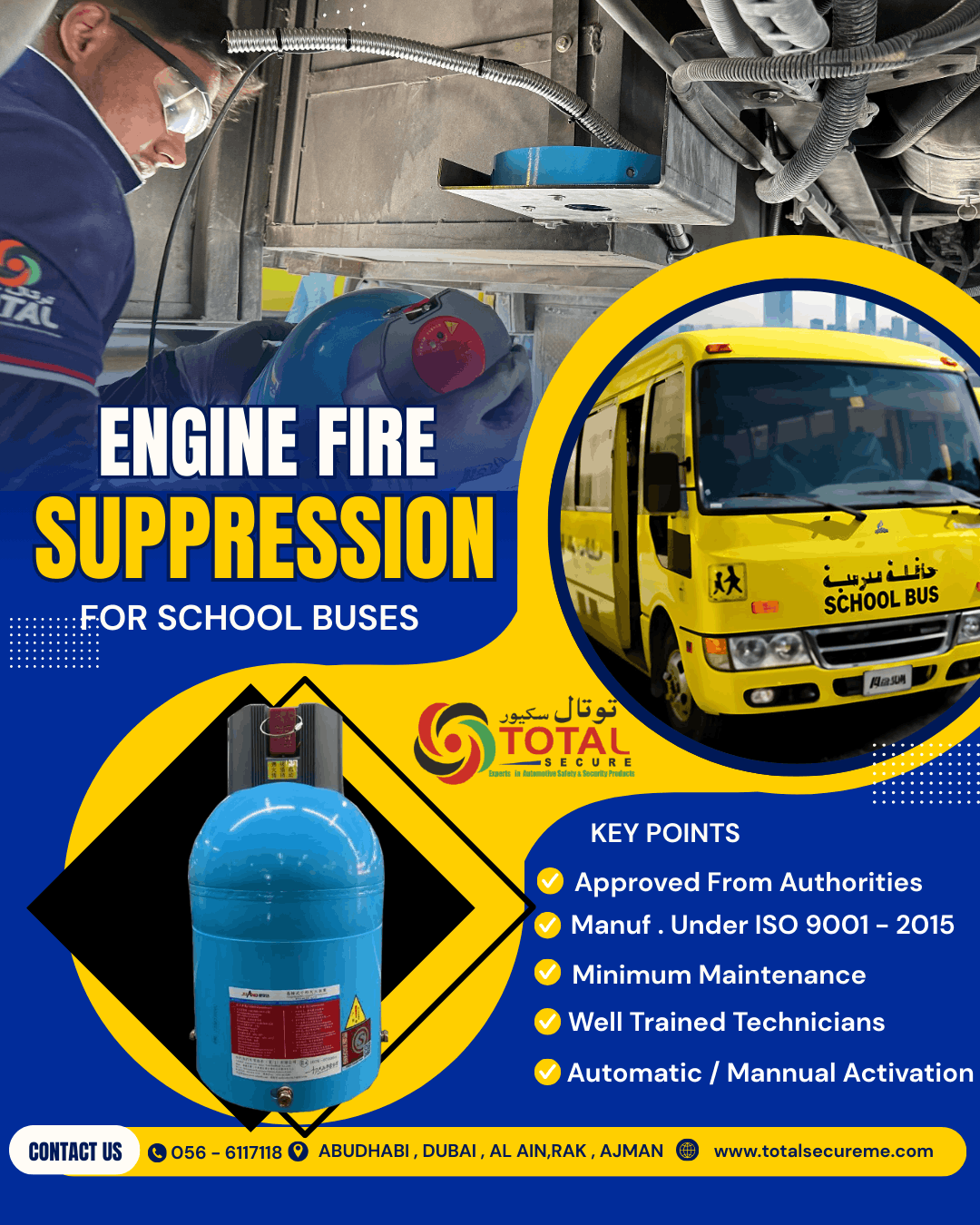 Vehicle Engine Fire Suppression System Installation in UAE
